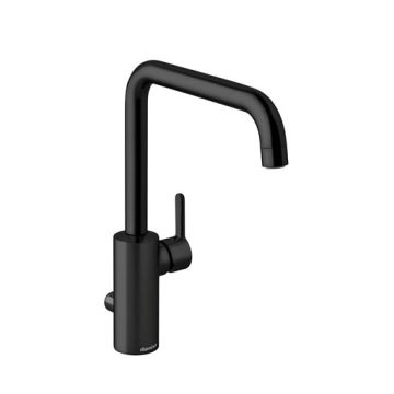 Keittiöhana Damixa Silhouet mattamusta, jossa on pesukoneventtiili