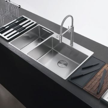 Keittiöallas Franke Box Center BWX 220-54-27 A, jossa on oikeanpuoleinen painonappisäädin