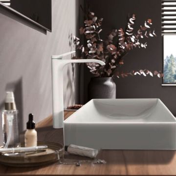 Pesuallashana Hansgrohe Vivenis 250 pohjaventtiilillä matta valkoinen