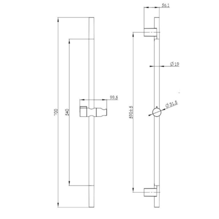 Seinäkiinnitteinen suihkusetti Kielle Oudee 20602SP14 mattamusta pinta