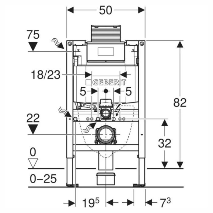 WC-asennusteline Geberit Duofix Omega 82