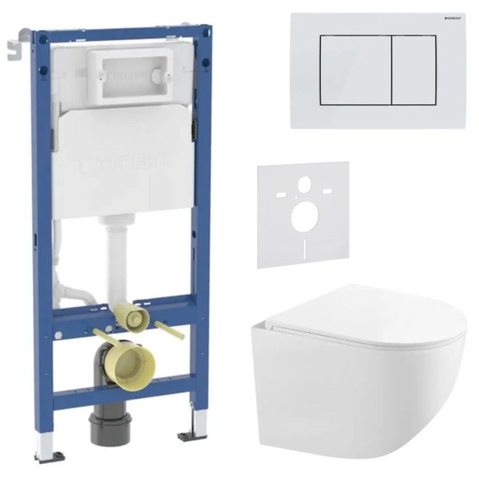 WC-paketti Geberit Duofix + Kielle Gaia Compact + Delta20 valkoinen