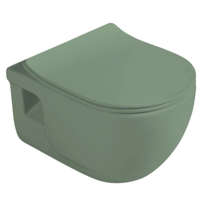 Seinä-WC-istuin Sapho BRILLA Rimless vihreä