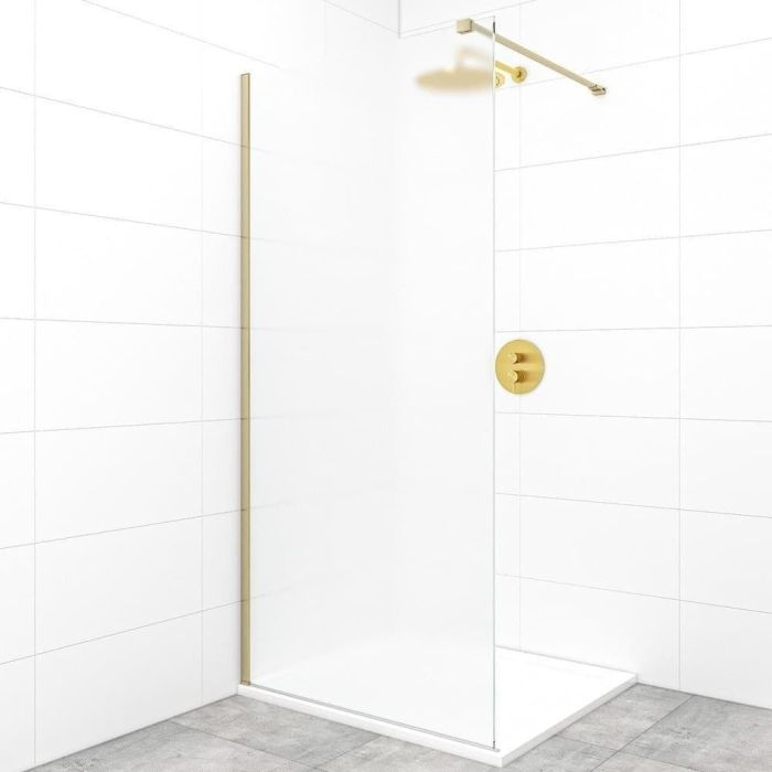Suihkuseinä SAT Walk-In messinki / maitolasi