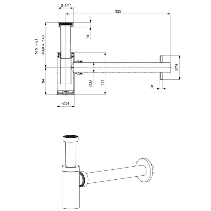 Design-vesilukko SAT Project mattamusta