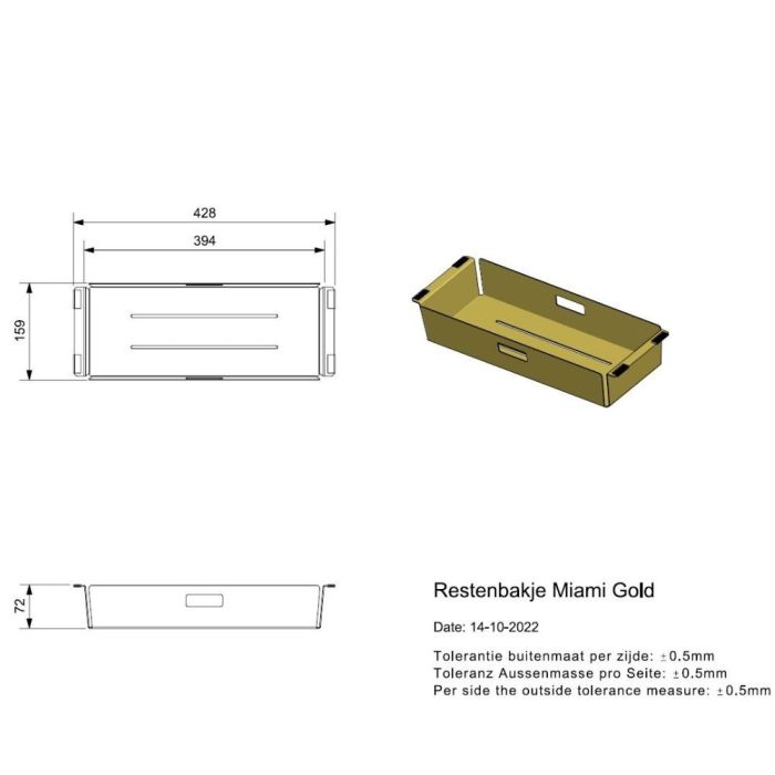 Reginox Miami Gold rikkaruohojen kitkentäkulho