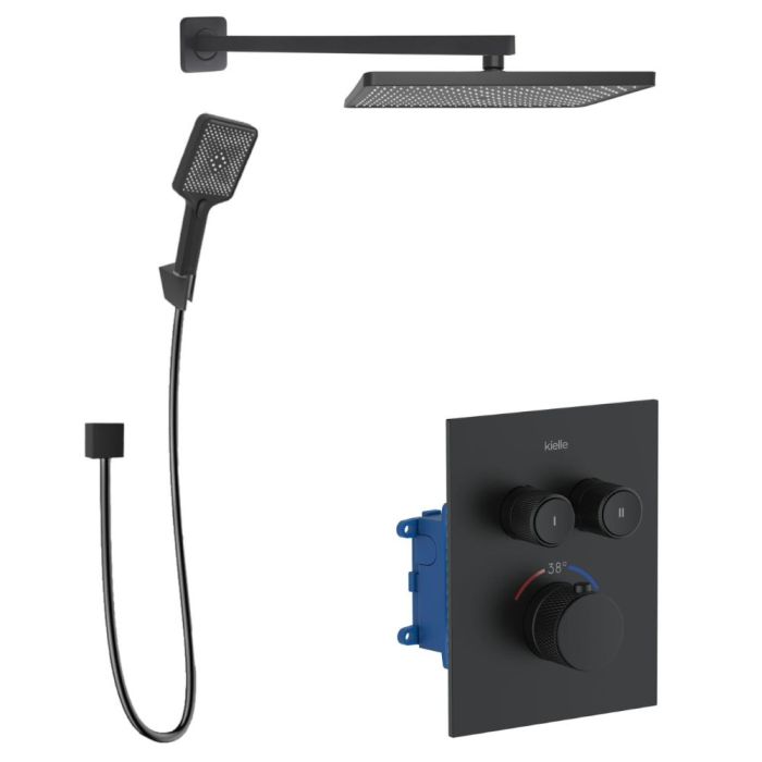 Seinään asennettava suihkusetti Kielle Arkas I 20611SPT24 mattamusta