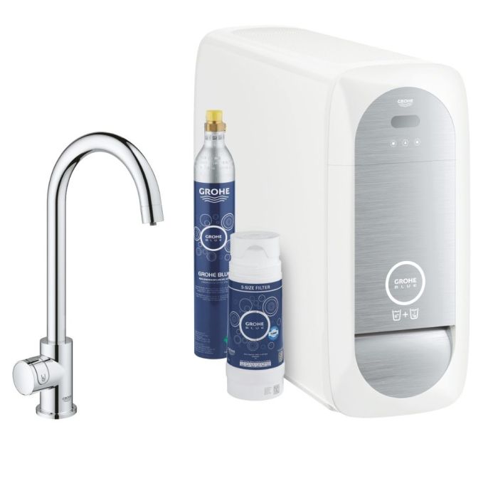 Keittiöhana Grohe Blue Home Mono C + suodatin + jäähdytin + kaasupullo