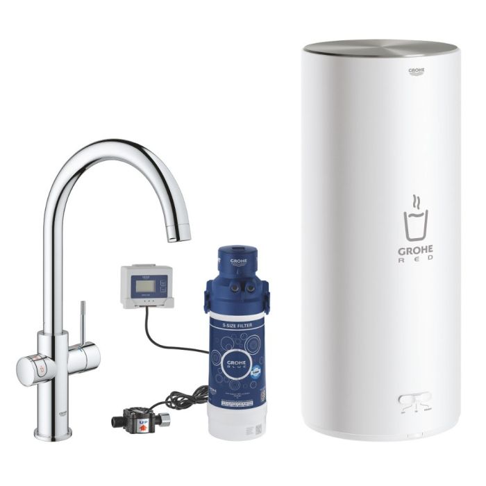 Keittiöhana Grohe Red Duo + suodatin + lämminvesivaraaja