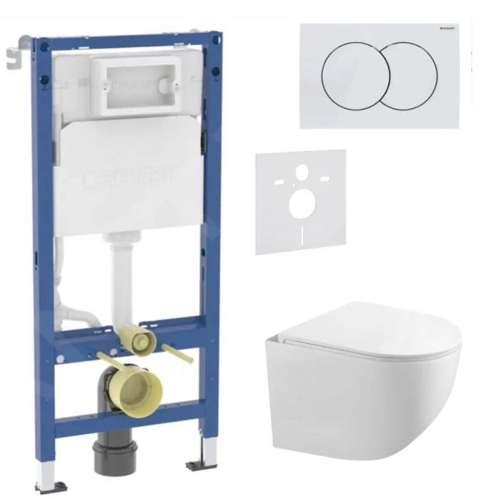 WC-paketti Geberit Duofix + Kielle Gaia Compact + Delta01 valkoinen