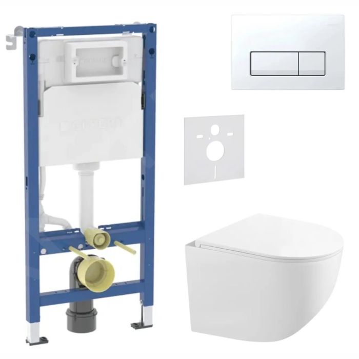 WC-paketti Geberit Duofix + Kielle Gaia Compact + Delta50 valkoinen