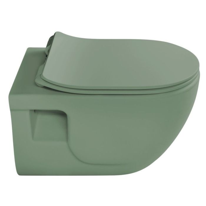 Seinä-WC-istuin Sapho BRILLA Rimless vihreä