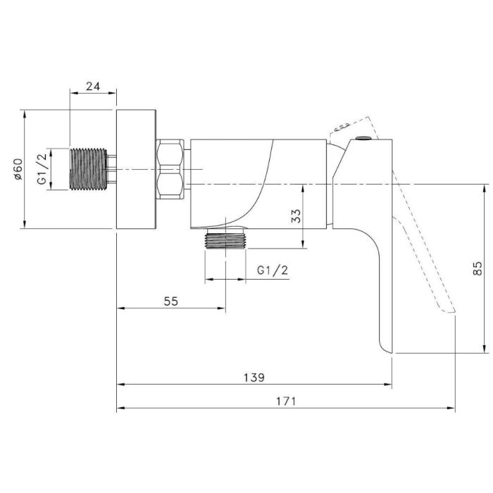Suihkuhana Kielle Vega 10218100 kromi