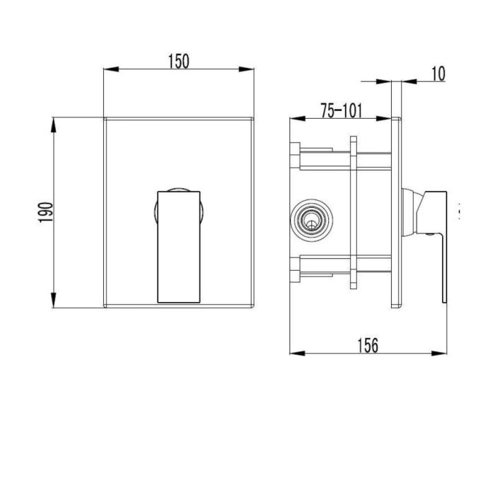 Seinään asennettava suihkuhana Kielle Arkas I mattamusta