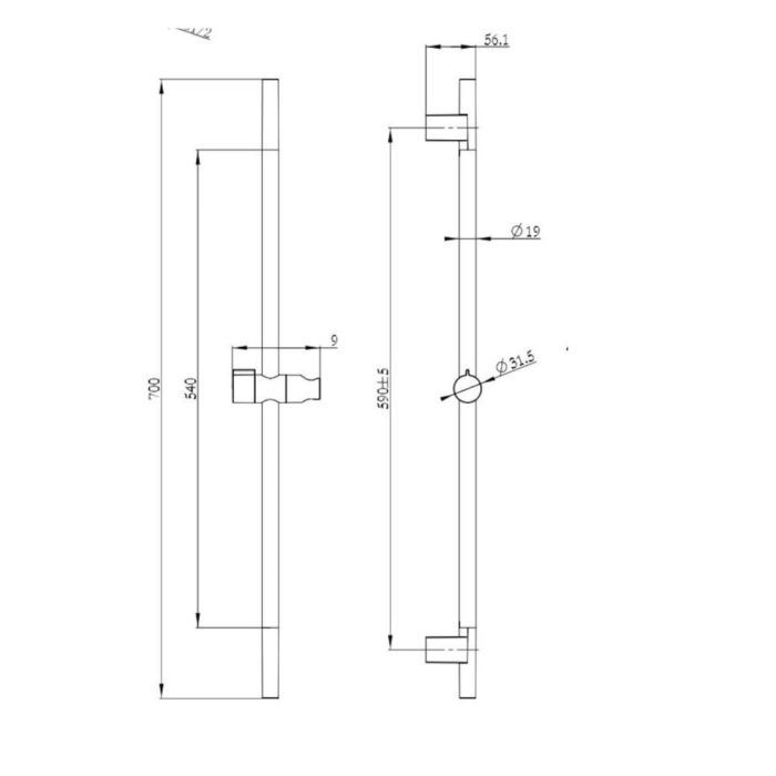 Seinäasennettava suihkusetti Kielle Harmonia 20623SP20 kromattu