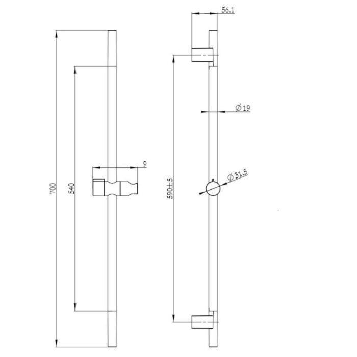 Seinään asennettava suihkusetti Kielle Vega 20618SP24 mattamusta