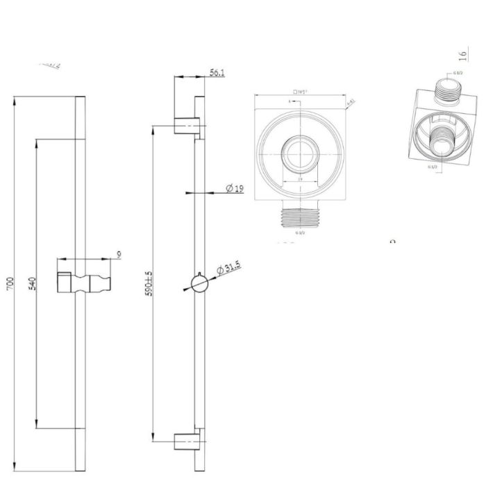 Seinään asennettava suihkusetti Kielle Vega 20618SP14 mattamusta