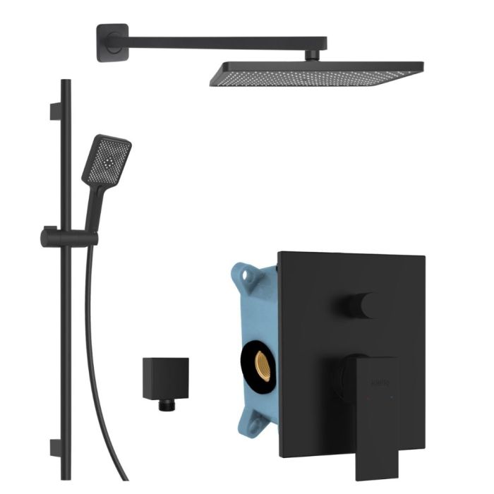 Seinään asennettava suihkusetti Kielle Arkas I 20611SP14 mattamusta