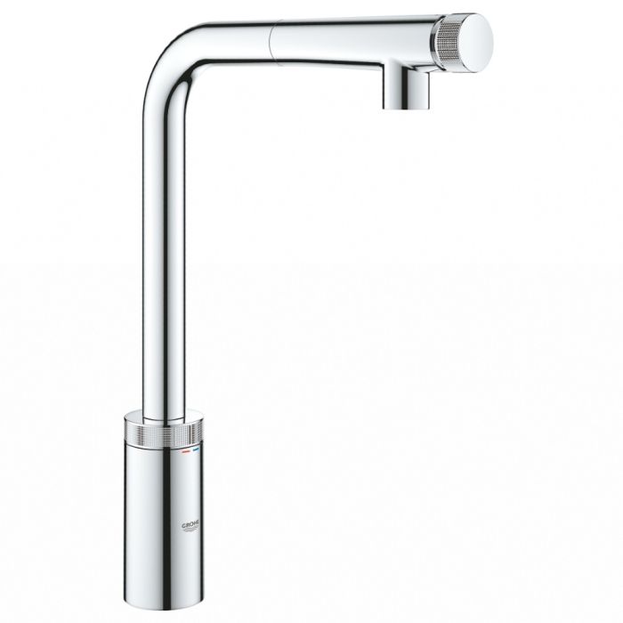 Keittiöhana Grohe Minta SmartControl, jossa on kromattu ulosvedettävä käsisuihku