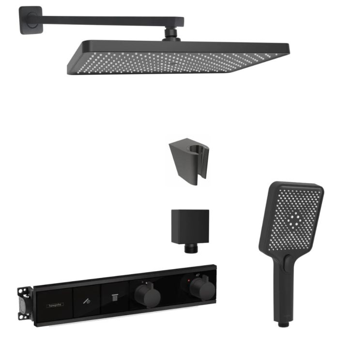 Seinäsisäinen suihkusetti Hansgrohe RainSelect + Kielle Vega mattamusta