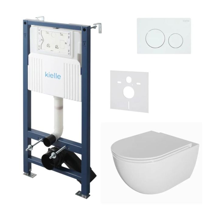 WC-paketti Kielle Genesis New + Oudee + Gemini New I, kiiltävänvalkoinen