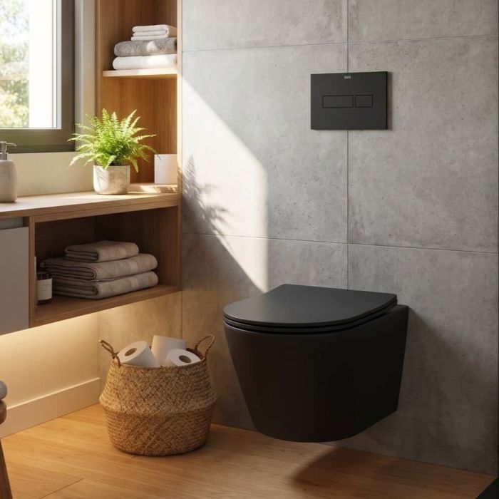 Seinä-WC-istuin SAT Infinitio Compact mattamusta