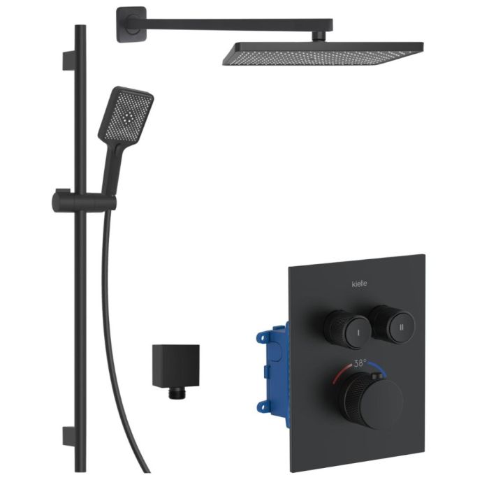 Seinään asennettava suihkusetti Kielle Arkas I 20611SPT14 mattamusta