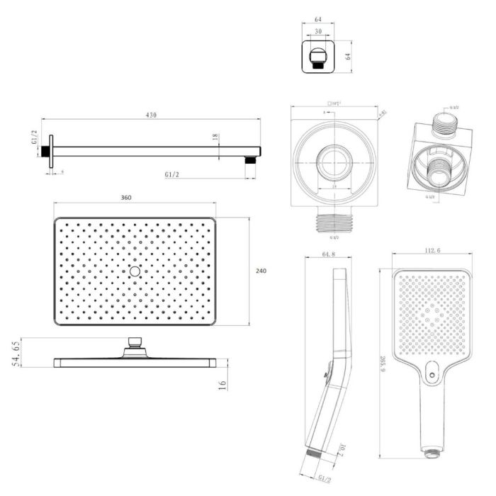 Seinäkiinnitteinen suihkusetti Kielle Arkas I 20611SP10 kromi