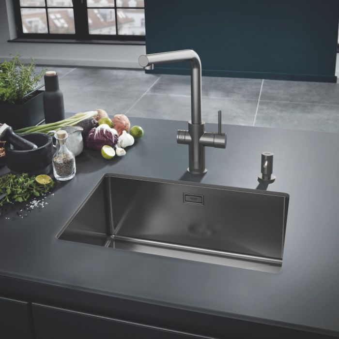 Keittiöhana Grohe Blue Home L Brushed Hard Graphite + vedensuodatin + jäähdytin + kaasupullo