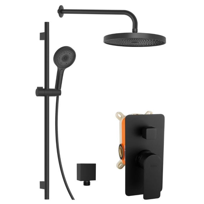 Seinään asennettava suihkusetti Kielle Vega 20618SP24 mattamusta