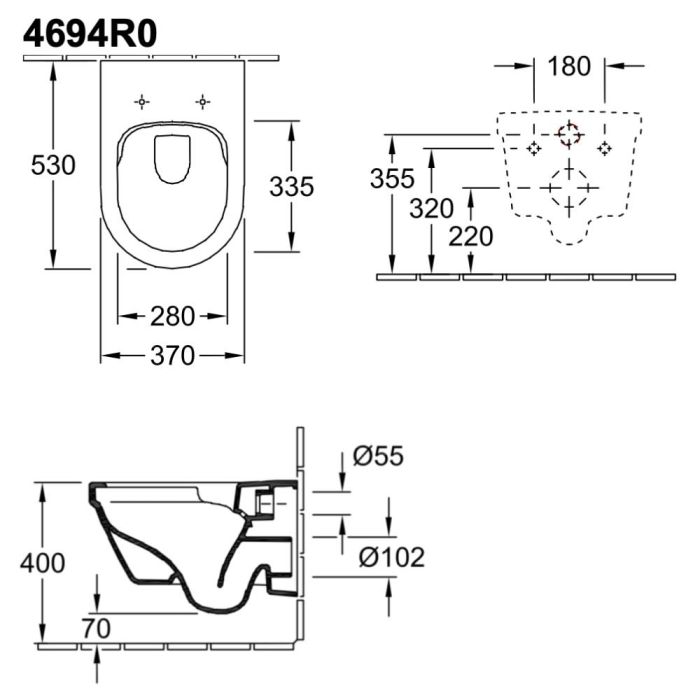 Seinä-WC Villeroy & Boch Architectura CombiPack 4694HR01
