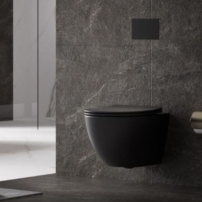 Seinä-WC-istuin SAT Fusion Compact mattamusta