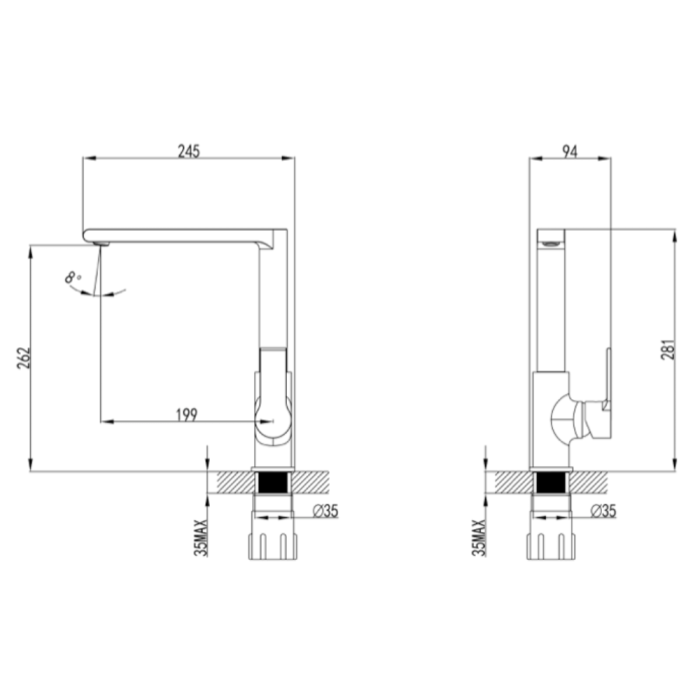 Keittiöhana Blue Star Novara kromi