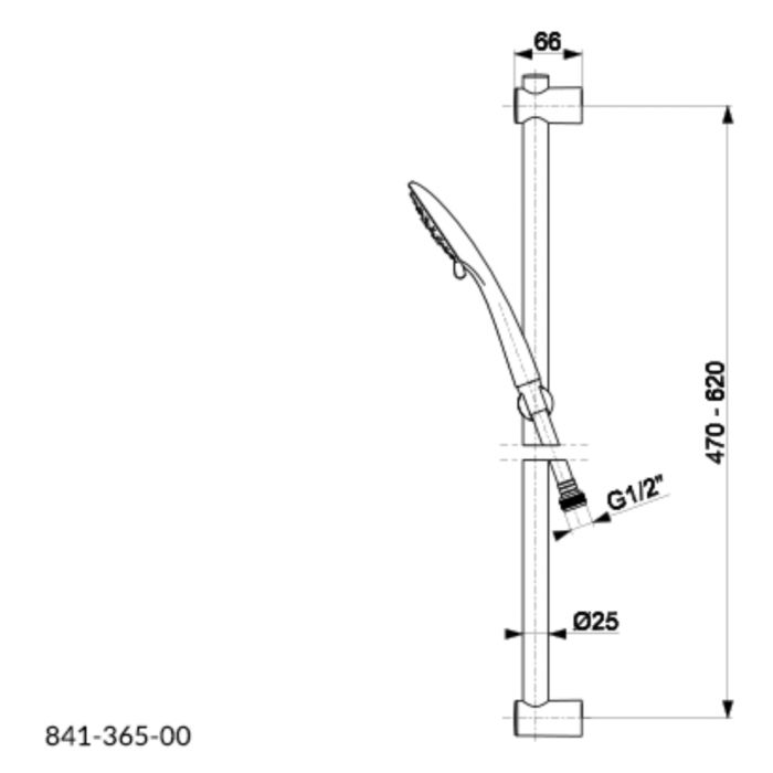 Käsisuihkusetti Armatura Moza 3F musta