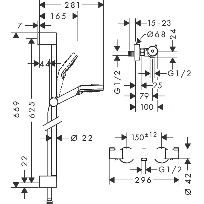 Suihkusetti Hansgrohe Crometta Vario / Ecostat 1001 CL