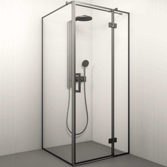 Suihkunurkkaus Stikla Lorena Musta Deep-1