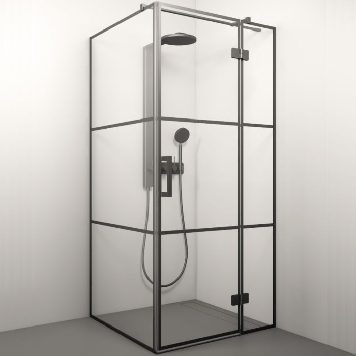 Suihkunurkkaus Stikla Lorena Musta Deep-2