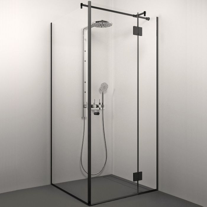 Suihkuovi Stikla Veronica Musta