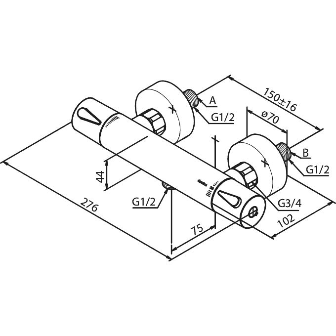 Termostaattinen suihkuhana Damixa Silhouet mattamusta
