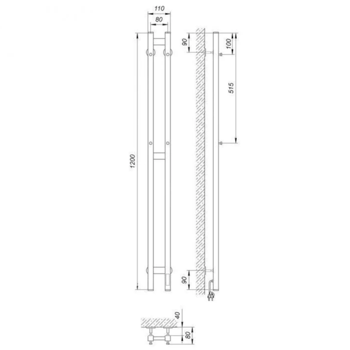 Sähköpyyhelämmitin Laris Duet valkoinen