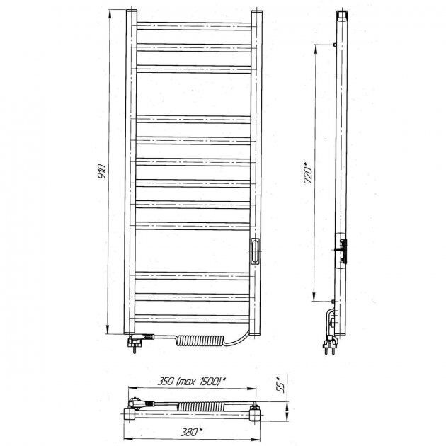 Sähköpyyhelämmitin Laris Imidz valkoinen