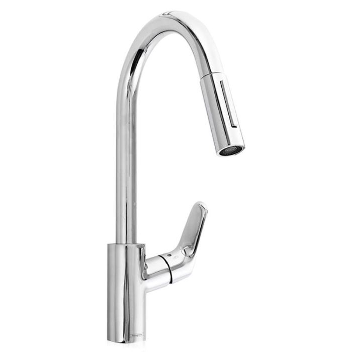 Keittiösekoitin Hansgrohe Focus M41 M41 240 kromi, jossa on ulosvedettävä käsisuihku