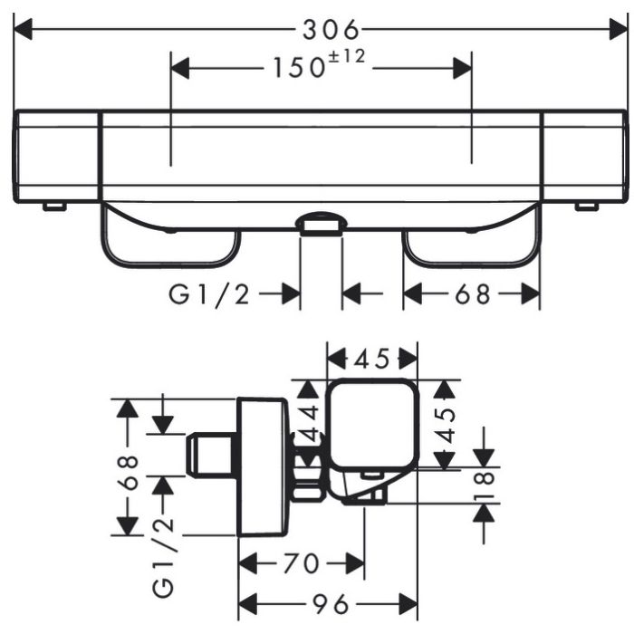 Termostaatti suihkuhana Hansgrohe Ecostat E
