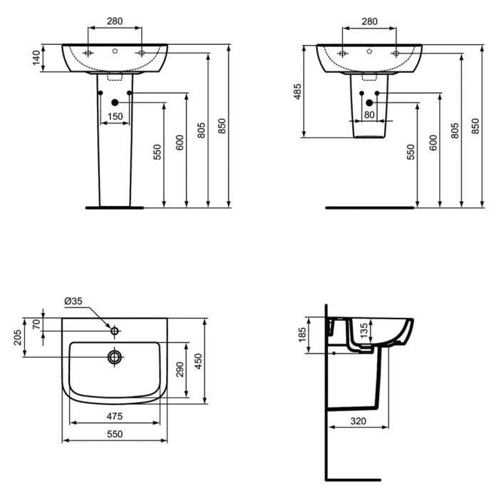 Pesuallas Ideal Standard Tempo T0565