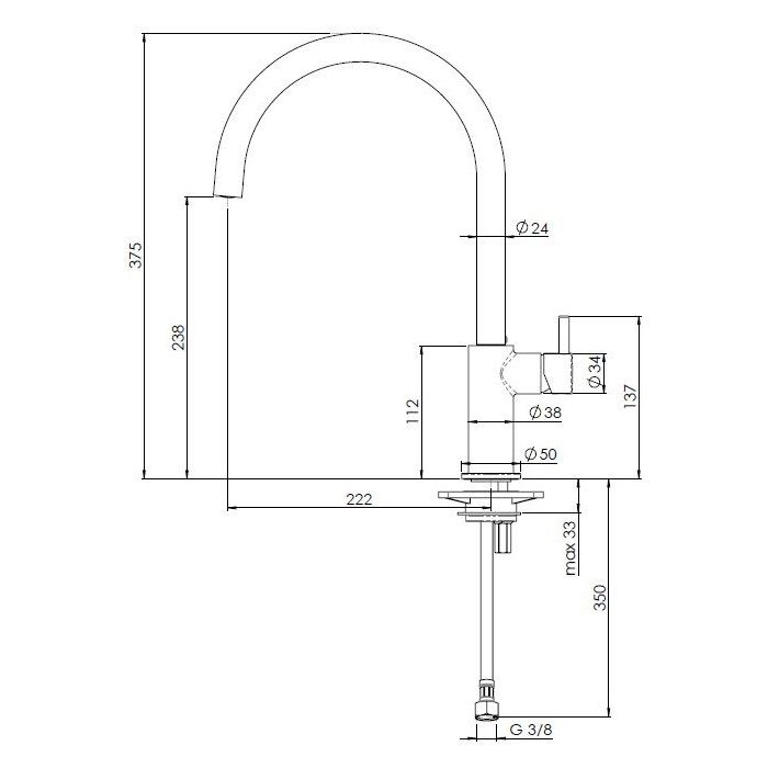 Keittiöhana Reginox Levisa Gun Metal Hopea