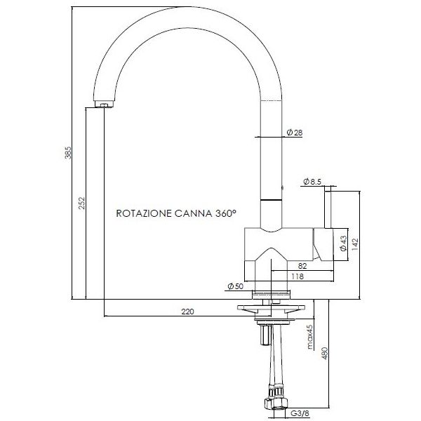 Keittiöhana Reginox Yampa Black