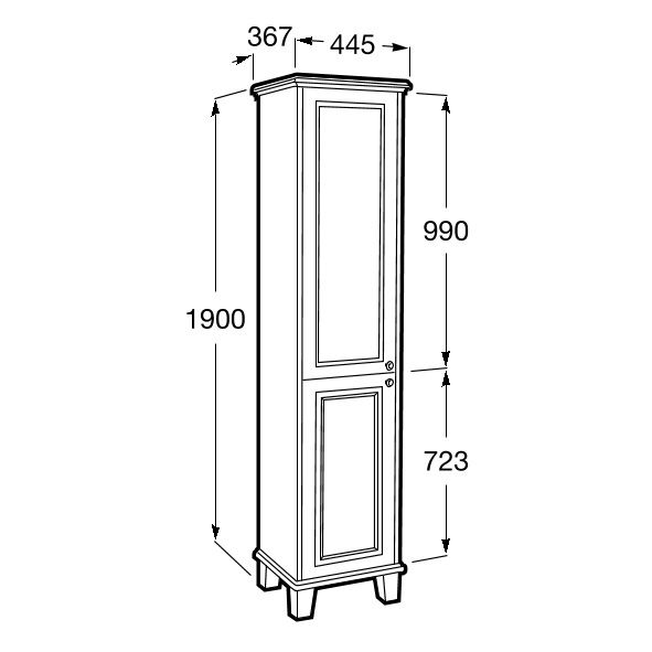 Korkea seinäkaappi Roca Carmen