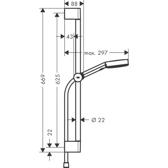 Käsisuihkusetti Hansgrohe Pulsify Select S 105 3jet Relaxation EcoSmart 65 cm