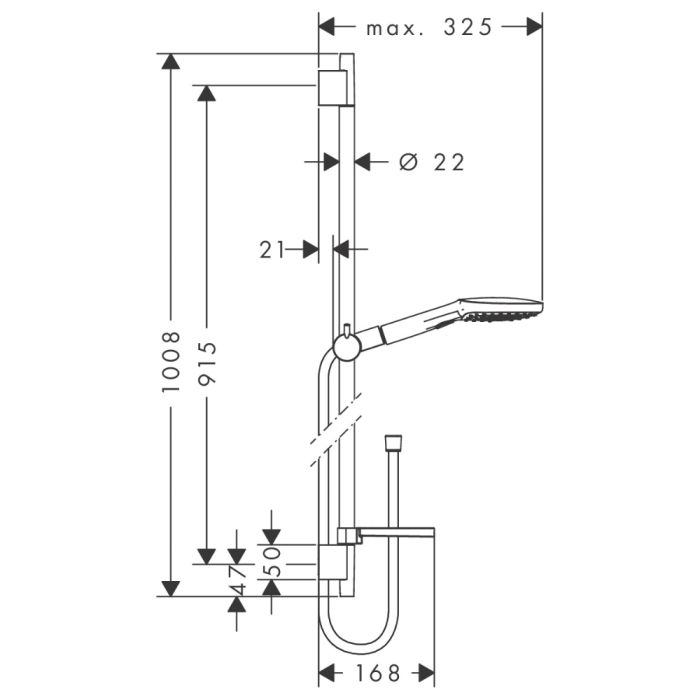 Käsisuihkusetti Hansgrohe Raindance Select E 120 3jet 90 cm saippua-annostelijalla varustettuna