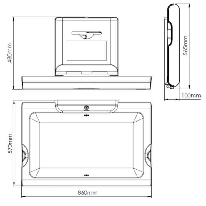 Hoitopöytä Mediclinics BabyMedi® CP0016H-I valkoinen